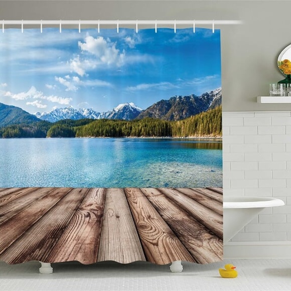 Other - Shower Curtain Lake Dock View Print
